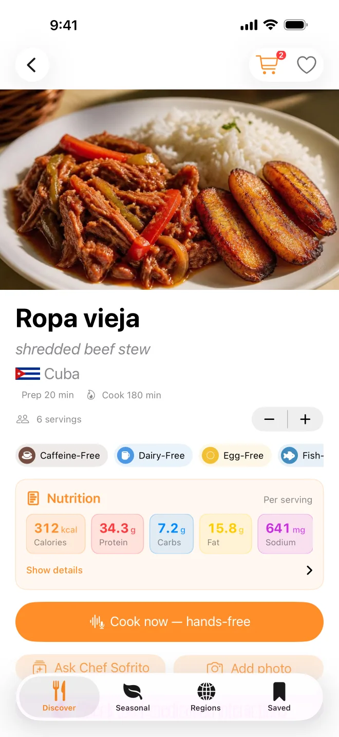 The ropa vieja recipe in English.